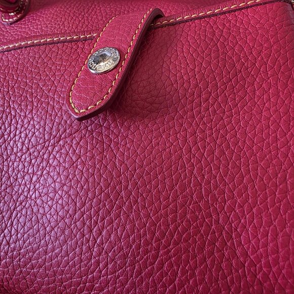Dooney & Bourke June Bag Red Leather Tote Large R376C Pockets - Picture 16 of 16
